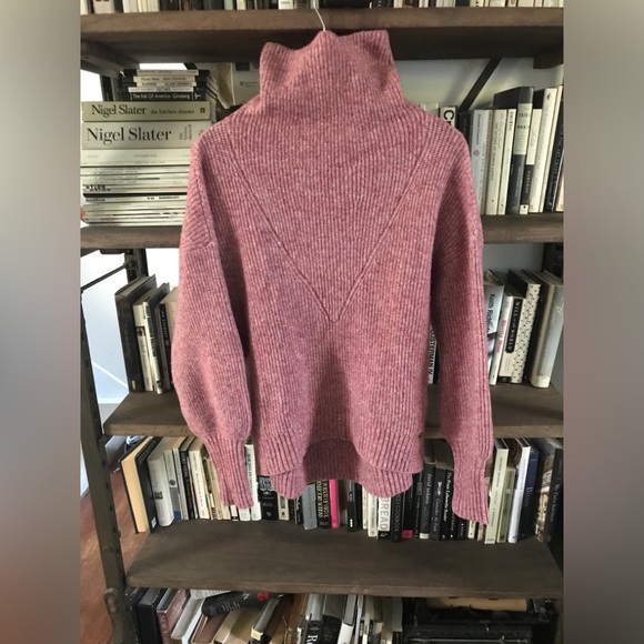 NWOT Ted Baker Oversized Cchloe Pink Chunky Wool Funnel Neck Sweater 2 (S ) - Picture 6 of 16